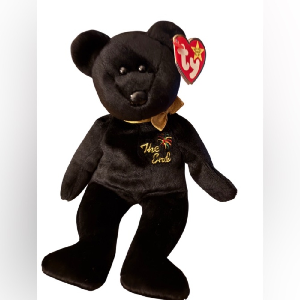 Collectors limited edition item Vintage Plush “The End” Black Bear w errors!